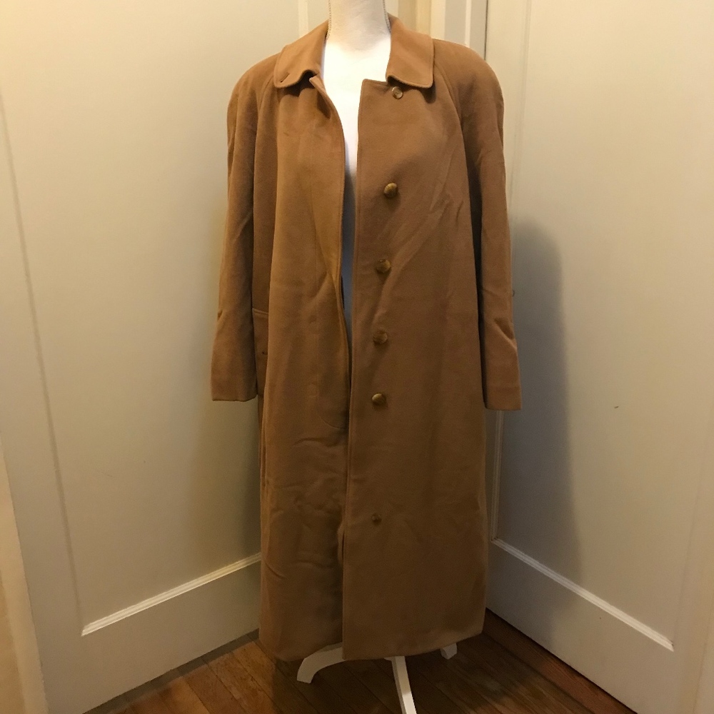 Burberrys Wool/Angora Caramel Colored Overcoat